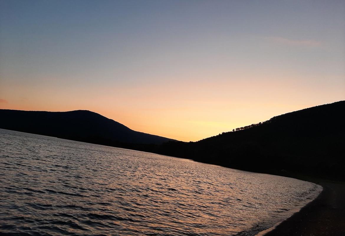 Sunset at the lake Vico